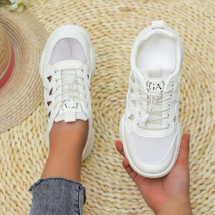 1 Pair Women'S Sneakers-Lightweight Low Top Lace-Up Sports Shoes  for All-Season Casual Wear