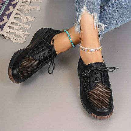 1 Pair Women'S Casual Sneakers-Lightweight Low Top Lace-Up Shoes All-Season Comfort for Spring