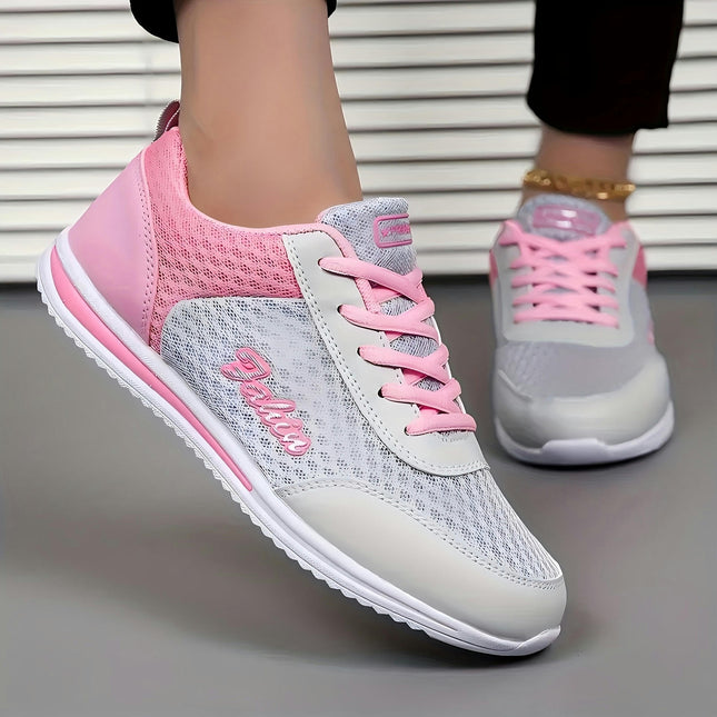 Women's Breathable Mesh Sneakers, Summer Casual Walking Sports Road Running Shoes