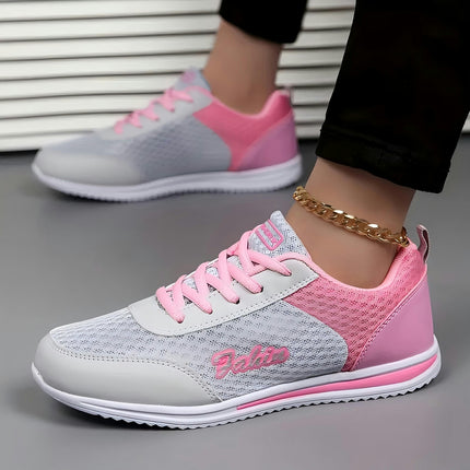 Women's Breathable Mesh Sneakers, Summer Casual Walking Sports Road Running Shoes