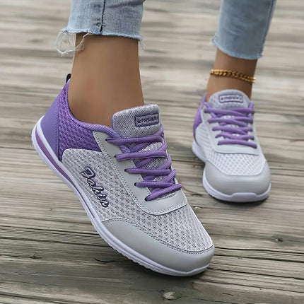 Women's Breathable Mesh Sneakers, Summer Casual Walking Sports Road Running Shoes