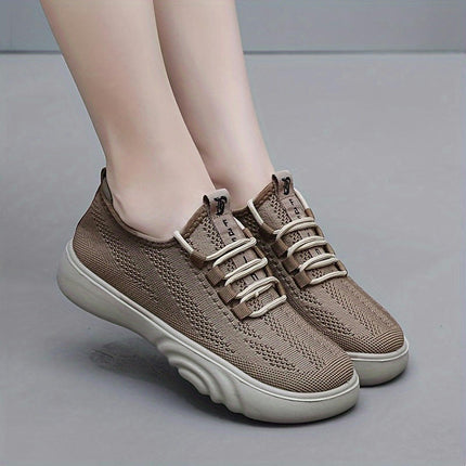 Women's Breathable Knit Sneakers - Lightweight, Comfortable Slip-On Loafers for Spring & Fall