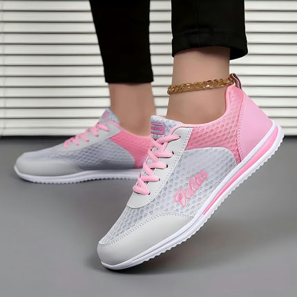 Women's Breathable Mesh Sneakers, Summer Casual Walking Sports Road Running Shoes