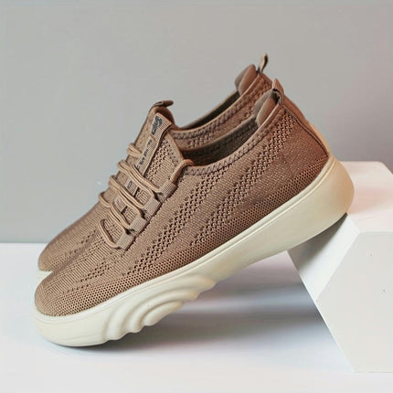 Women's Breathable Knit Sneakers - Lightweight, Comfortable Slip-On Loafers for Spring & Fall