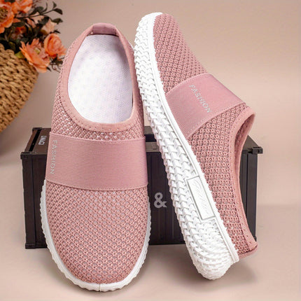 Women's Solid Color Mules, Soft Sole Platform Slip On Walking Shoes, Half Drag Breathable Shoes