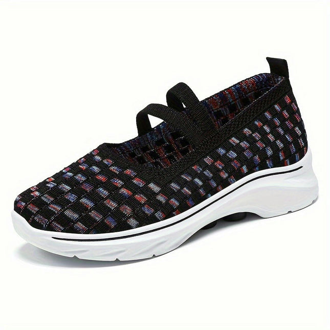 Casual Slip On Outdoor Shoes, Comfortable Low Top Shoes Women's Breathable Knit Sneakers