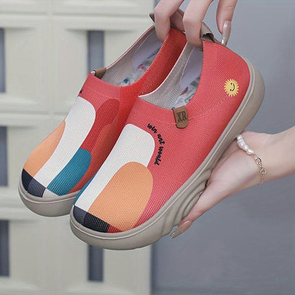 Spring And Autumn Women's Shoes Painted Casual Shoes Soft Bottom Thick Bottom Single Step Shoes