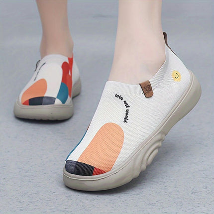 Spring And Autumn Women's Shoes Painted Casual Shoes Soft Bottom Thick Bottom Single Step Shoes