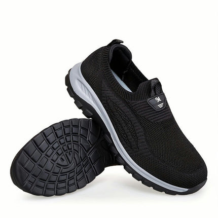 Women's Slip On Knitted Sneakers, Lightweight Soft Sole Walking Shoes, Breathable Daily Footwear