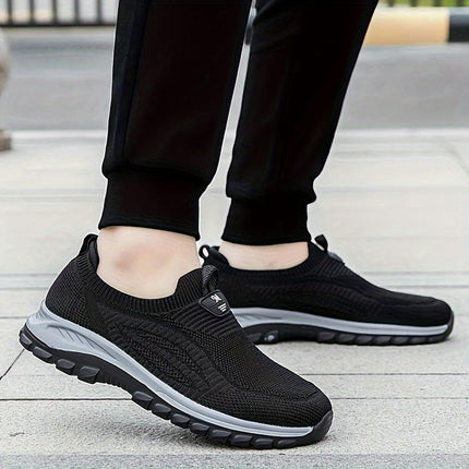 Women's Slip On Knitted Sneakers, Lightweight Soft Sole Walking Shoes, Breathable Daily Footwear