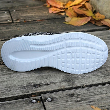 Women's Knitted Athletic Sneakers, Breathable Non-slip Lightweight Sports Footwear Walking Shoes