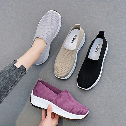 Women's Casual Slip-On Sneakers-Lightweight, Breathable Perfect for Travel, Walking & Work