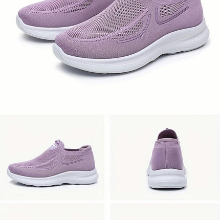 1 Pair Women'S Slip-On Walking Shoes, Breathable Lightweight All-Season Comfortable Running Shoes