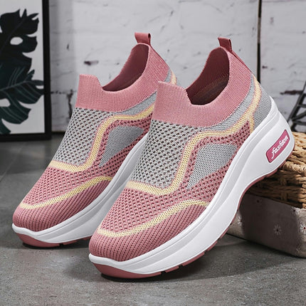 Women's Slip-On Casual Sneakers-Breathable, Comfortable Thick Sole Shoes with Easy Wear Design