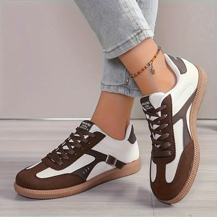 Women's Elegant Low Top Sneakers - Lightweight Lace-Up Shoes All-Season Casual Footwear