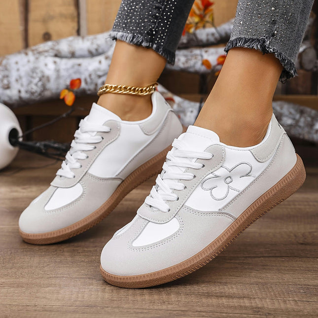 Women's Lightweight Running Sneakers-Comfortable Lace-Up Low Tops All-Season Sneakers