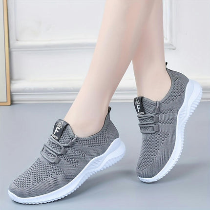 Women's Breathable Flying Woven Running Shoes, Comfortable And Lightweight Outdoor Sports Sneakers