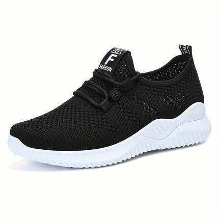 Women's Breathable Flying Woven Running Shoes, Comfortable And Lightweight Outdoor Sports Sneakers