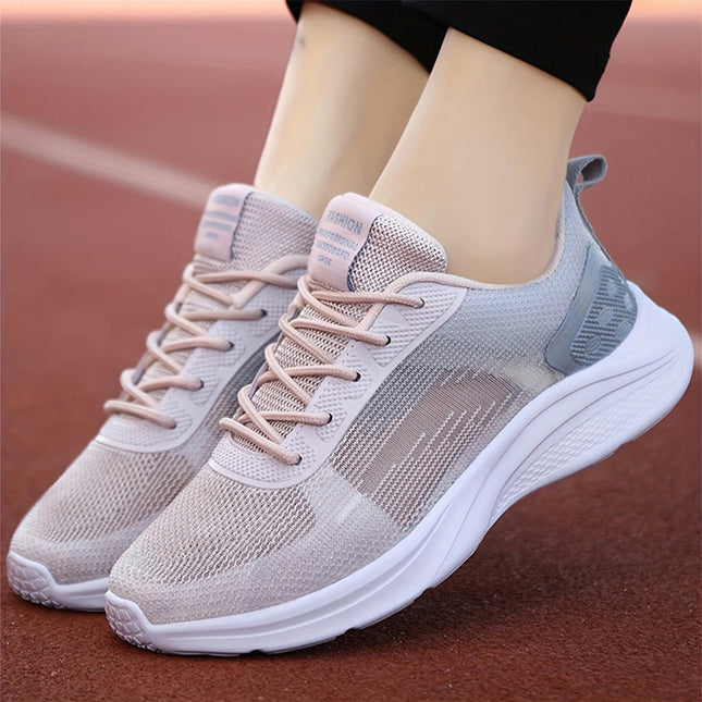 Women's Light Sports Shoes,Casual Lace Up Soft Sole Shoes, Breathable Low-top Walking Footwear