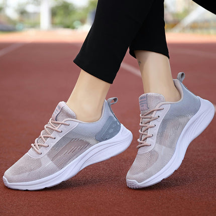 Women's Light Sports Shoes,Casual Lace Up Soft Sole Shoes, Breathable Low-top Walking Footwear