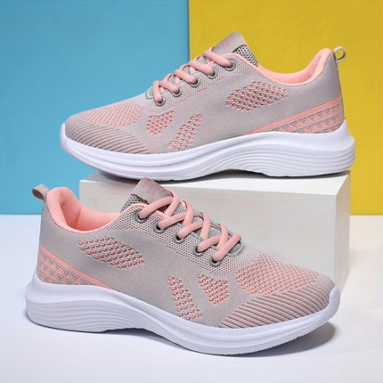 Womens Lightweight & Breathable Knit Sneakers - Casual Lace-Up Outdoor Shoes for All-Day Wear