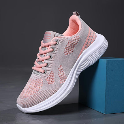 Womens Lightweight & Breathable Knit Sneakers - Casual Lace-Up Outdoor Shoes for All-Day Wear