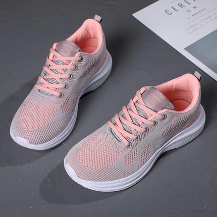 Womens Lightweight & Breathable Knit Sneakers - Casual Lace-Up Outdoor Shoes for All-Day Wear