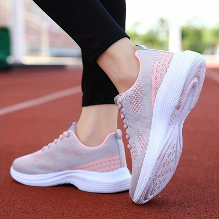 Womens Lightweight & Breathable Knit Sneakers - Casual Lace-Up Outdoor Shoes for All-Day Wear