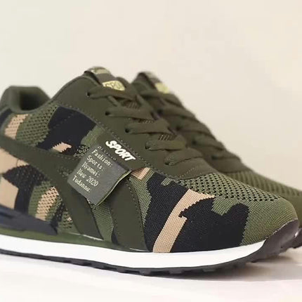 Women's Camouflage Pattern Sneakers, Casual Lace Up Outdoor Shoes, Comfortable Low Top Running Shoes