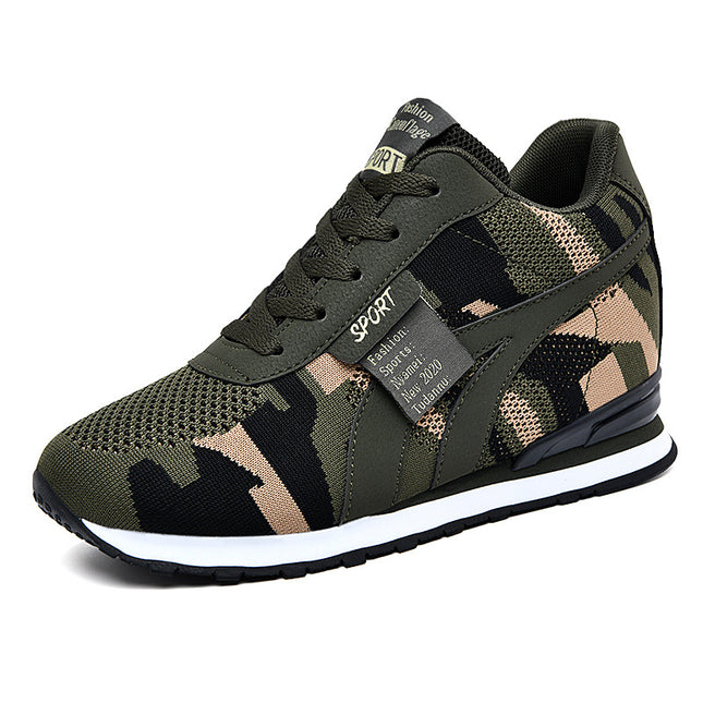 Women's Camouflage Pattern Sneakers, Casual Lace Up Outdoor Shoes, Comfortable Low Top Running Shoes