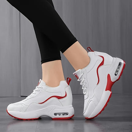 Women's Height Increasing Casual Lace Up Sneakers, All-Match Running Sports Shoes, Trainers