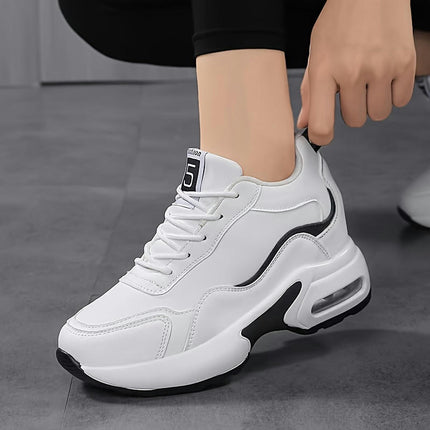 Women's Height Increasing Casual Lace Up Sneakers, All-Match Running Sports Shoes, Trainers