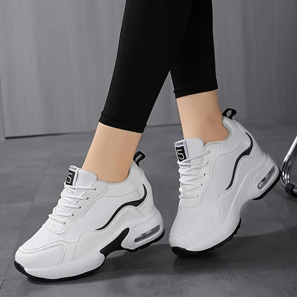 Women's Height Increasing Casual Lace Up Sneakers, All-Match Running Sports Shoes, Trainers