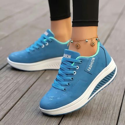 Women's Light Running Sneakers Casual Lace-up Platform Shoes