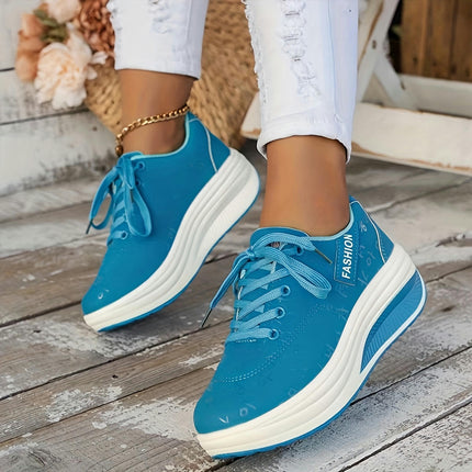 Women's Light Running Sneakers Casual Lace-up Platform Shoes