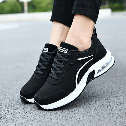 Breathable Women's Casual Sneakers, Lace-Up Air Cushion Travel Shoes for Athletic Running