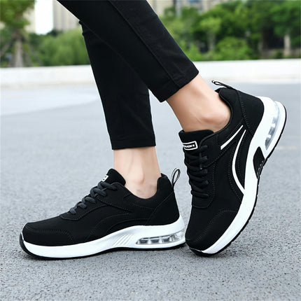 Breathable Women's Casual Sneakers, Lace-Up Air Cushion Travel Shoes for Athletic Running