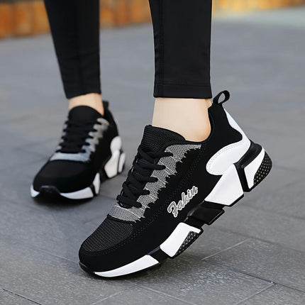 Womens Lightweight Colorblock Sneakers-Lace Up Running & Walking Trainers