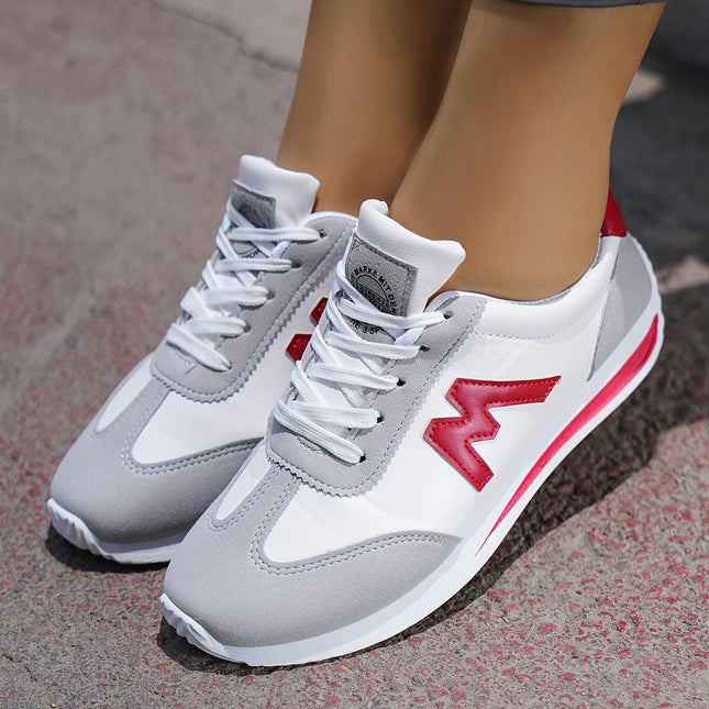 Lightweight Women's Comfortable Shoes-White Flat Casual Sports Running Shoes