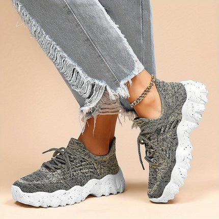 Low-Top Lace-Up Sneakers for Women-Casual Comfortable Shoes for Running, Walking, and Daily