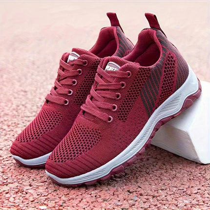 Women's Breathable Mesh Sneakers, Casual Lace Up Outdoor Shoes, Comfortable Low Top Running Shoes