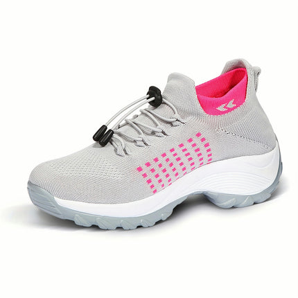 Women'S Houndstooth Mid-Top Sneakers - Casual All-Season Stretch Fabric Walking Shoes