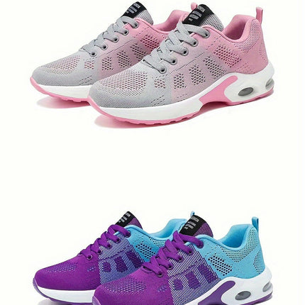 Women's Shock Absorbing Air Cushion Low Top Running Trainers, Casual Outdoor Walking Sneakers