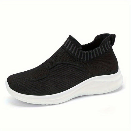 Ultra-Comfortable Knit Slip-On Sneakers-Sneakers with Breathable Lightweight Soft Shoes