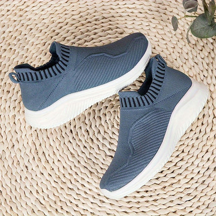 Ultra-Comfortable Knit Slip-On Sneakers-Sneakers with Breathable Lightweight Soft Shoes