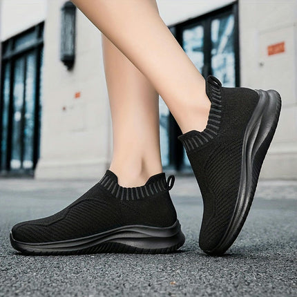 Ultra-Comfortable Knit Slip-On Sneakers-Sneakers with Breathable Lightweight Soft Shoes