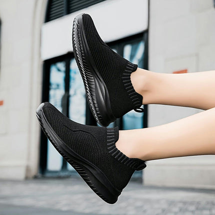 Ultra-Comfortable Knit Slip-On Sneakers-Sneakers with Breathable Lightweight Soft Shoes