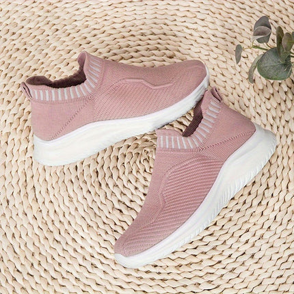 Ultra-Comfortable Knit Slip-On Sneakers-Sneakers with Breathable Lightweight Soft Shoes