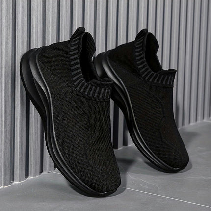 Ultra-Comfortable Knit Slip-On Sneakers-Sneakers with Breathable Lightweight Soft Shoes