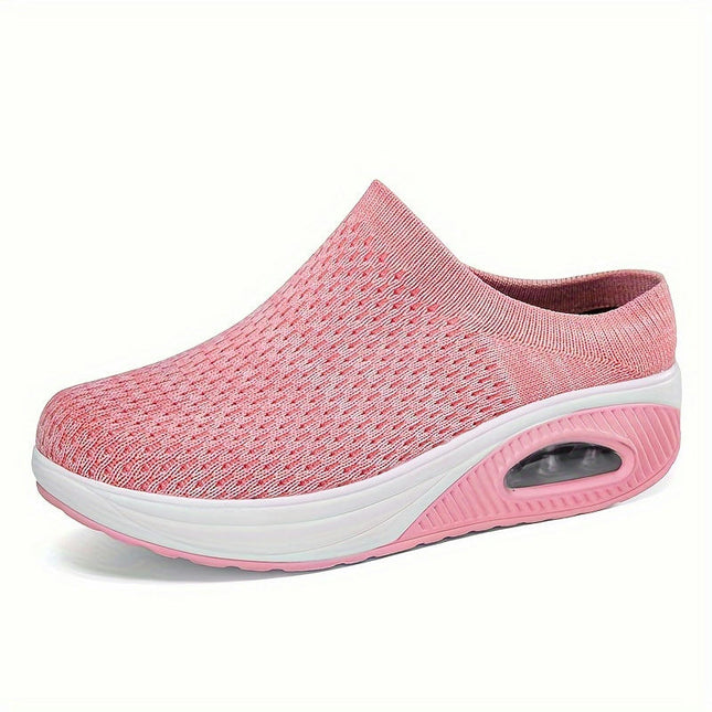 Women's Breathable Knit Slip-On Sneakers Casual Walking Shoes, Comfort Fit for All Seasons